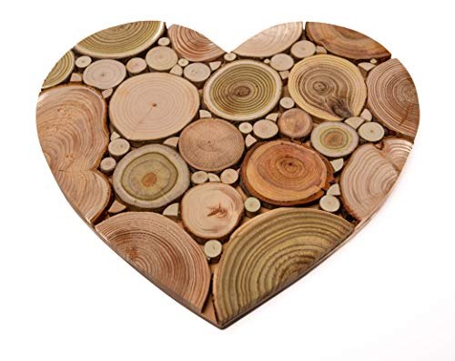 Heart Shaped Wooden Trivet for Hot Dishes - Romantic Idea For Everyone You Love - Natural Smell - Unique Handmade Art Decor in the Kitchen - Made by SPL Woodcraft Ukraine 8.7 x 7.9 x 0.6