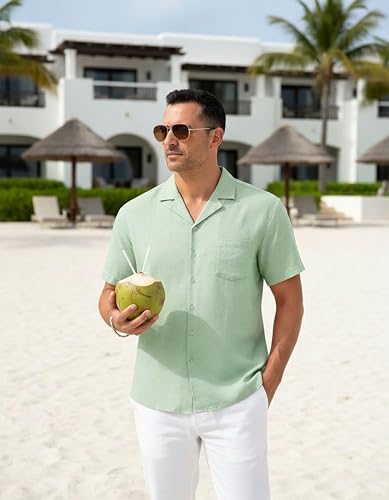 Image of PATPAT Couples Matching Outfits Bodycon Dress & Button-Down Shirt | Matching Cruise Outfits for Couples, Beach Vacation Outfits, Tie Front Cutout Slit Bodycon Sundress, Linen Men's Shirt