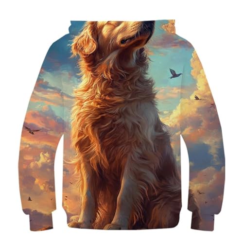 Sweat à capuche enfant motif chien 3D | Pull d'automne garçons 8-10 ans