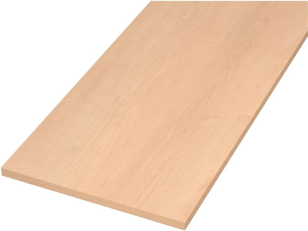 Wood One Finished Shelf, Plain White Shelf, White Color, Thread Surface, Thickness 0.8 inches (20 mm)