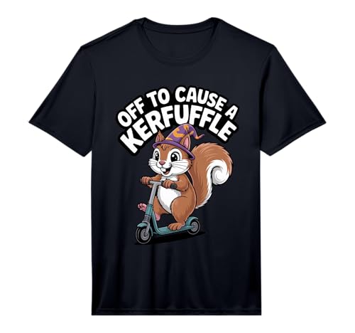 Squirrel Off to Cause a Kerfuffle Forest Chaos Fun Performance T-Shirt