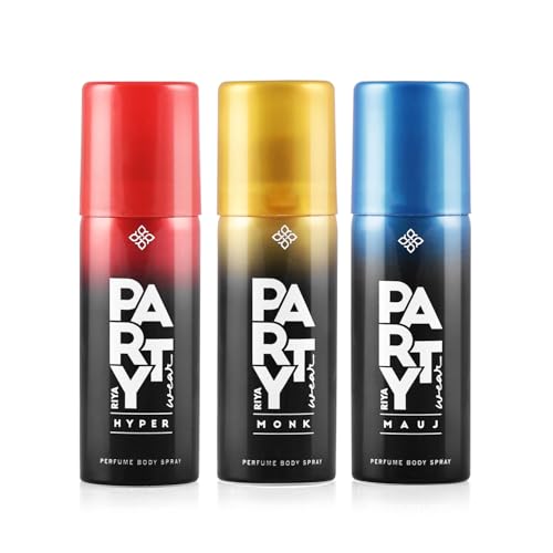 Image of Riya Mauj, Monk & Hyper Perfume Body Spray | Long-Lasting Fragrance | Skin-Friendly & Safe on Fabric - Pack of 3 (40ml Each)