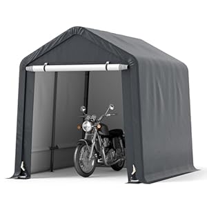 COSTWAY Gereedschapsschuur 195 x 240 x 214 cm, fietsgarage, gereedschapsschuur, tentgarage, garagetent, tuinschuur, opslagtent, multifunctionele overkapping