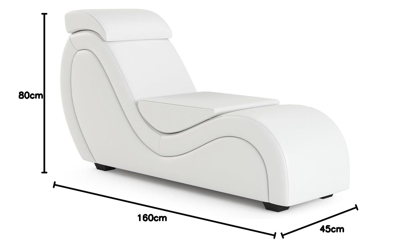 Fauteuil Tantra Ergonomique en Simili-Cuir Premium – Mobilier Design pour Couple et Relaxation (Blanc)