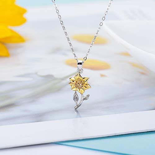 Tarsus Sunflower Necklace, You are My Sunshine, Sunflower Gifts Ideas for Women, Inspirational Gifts for Women Teen Girls Birthday Christmas Valentines Day3