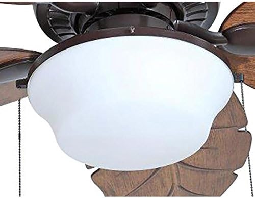 Close-up of the frosted glass light kit on the Harbor Breeze Waveport fan
