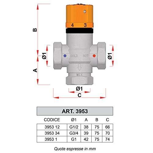 Miscelatore Termostatico 3/4 Femmina Solarfar