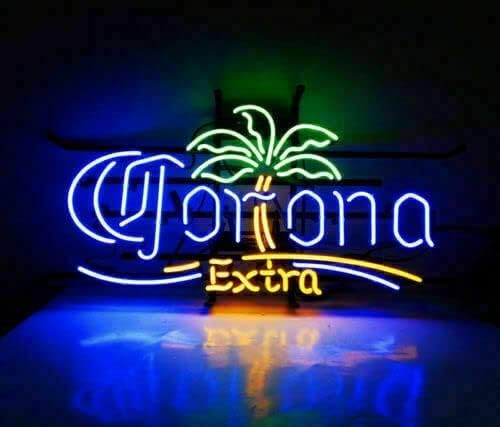 Letreros de neón de 17 x 14 pulgadas Coronas Extra Palm Tree Neon Sign Light Man Cave Bar Pub Beer Gift Neon Lamp A117CEPTW