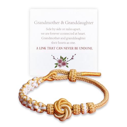 For Granddaughter Bracelets - A Link That Can Never Be Undone Peach Knot Bracelet Granddaughter Bracelet from Grandma Adjustable Braided Bracelet Forever Brave Strong Bracelet Infinity Heart Bracelet for Granddaughter