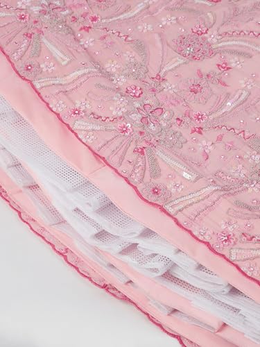 Lehenga 13360 en georgette avec ceinture brodée et paillettes chic - 6