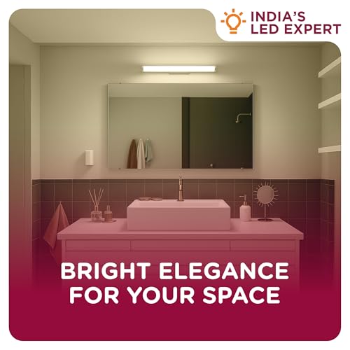 Image of GOURAV 1 Feet 5W Lotus LED Tubelight Warm White Light | Slim Compact Tube Light for Bedroom, Hallway, Study Room & Home | Soft Cozy Lighting Fixture, Pack of 1