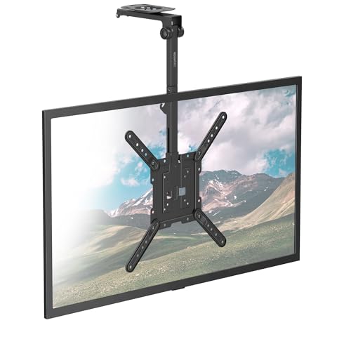 Mount-It! Fold-Up Ceiling TV Mount for 2355 Inch TVs with Longer Arm Space-Saving Flip Down Bracket for Flat & Slanted Ceilings Retractable Tilt & Swivel Mount VESA up to 400x400 44 lbs Capacity