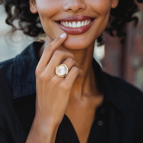 Ross-Simons Italian 18kt Gold Over Sterling Genuine 2-Lira Bumblebee Coin Ring2