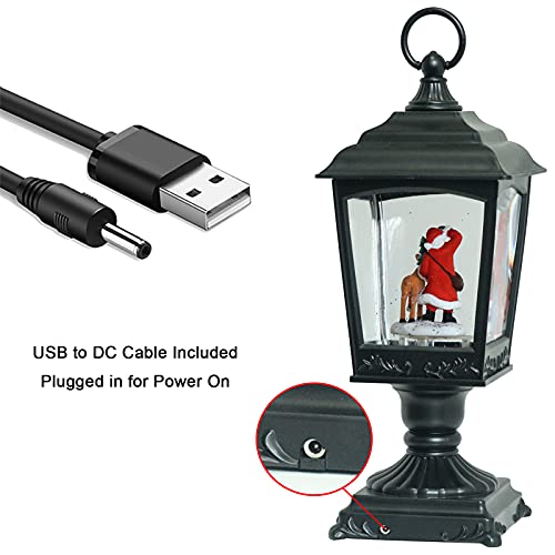 Dromance Christmas Snow Globe Lantern With Musical And Timer, Battery Operated And Usb Cable Santa Light Up Spinning Water Glitters Snow Globe Decoration(Usb Included) #TOP5