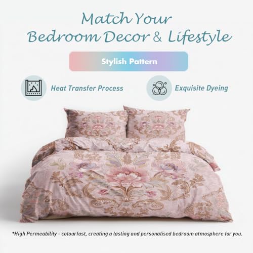Housse de couette 220x240 damassé en microfibre douce haute densité - 5