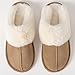 Csfry Women's Slippers Fuzzy Warm Comfy Faux Fur Slip-on Fluffy Fashion Bedroom House Shoes Brown US11-12