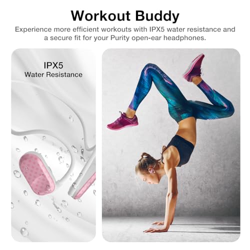 Image of Purity Air Open Ear Headphones - True Air Conduction Wireless Bluetooth Open Ear Earbuds with Dual Mic for iPhone /Android - Secured Long Wearing Comfort, Sports Sweat Resistant (BMDS158)