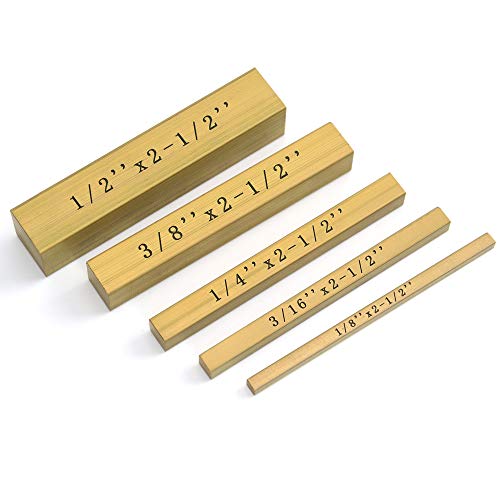 Brass Setup Blocks Height Gauge Set - Set of 5 Accurate Table Saw Accessories for Woodworkers - Bars Include Laser Engraved Size Markings