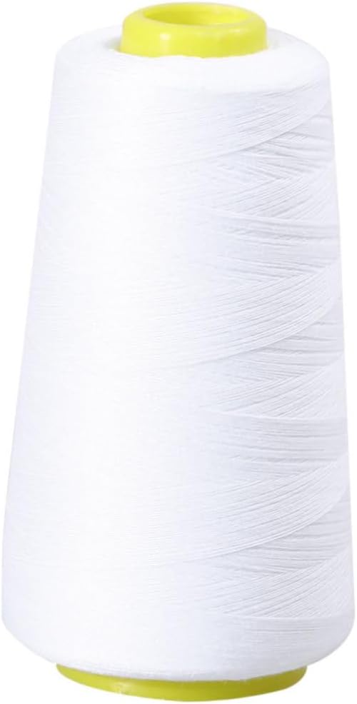 Yards White Sewing Thread Spools Cone for Quilting Upholstery Drapery High Strength Low Lint for Home and Commercial Machines