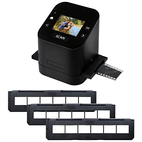 Magnasonic All-In-One 2.4" Screen Film & Slide Scanner, High Resolution 22MP, 35mm Negative Film Holders, Converts 35mm/110/126/ Super 8/8mm Film & 135/110/126 Slides into Digital JPEG Built-in Memory Cover