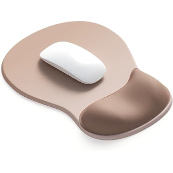 Ergonomic Mouse Mat with Gel Cushion Mouse Mat with Hand Rest Non-Slip Base Mouse Mat with Wrist Pad Hand Rest for Computer Laptop Mocha Sand