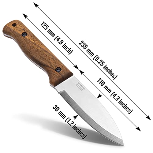 BPSKNIVES B1 SSH Full Tang Survival Knife with Sheath - Knives for Men - Tactical Fixed Blade Knives - Stainless Steel Bushcraft Camping Knife Survival - Perfect EDC Hunting Knife