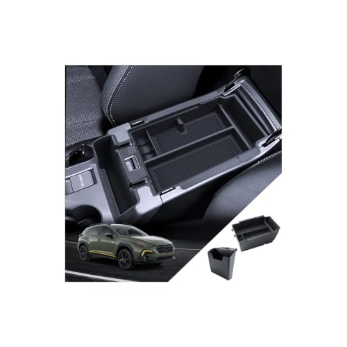 LANTU for Crosstrek 2 Pcs Double-Layer Armrest Box Organizer + Hanging Center Console Organizer 2024-2026 Subaru Crosstrek Hybrid/Impreza Accessories Storage Box(Only for 2022-2026 C300)