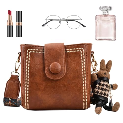 Sac à bandoulière pour femme sac tendance vintage rétro de voyage carré en cuir
