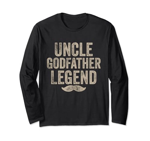 Retro Best Gifts Uncle Godfather Legend Fathers Day Uncle Manga Larga