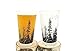 Black Lantern Nature Themed Pint Glasses Set of 2 – Pine Tree Forest Landscape Hand-Printed Beer Glass Set - 16oz. Capacity