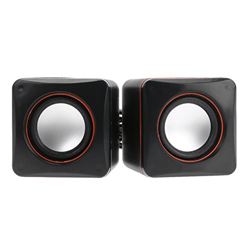 amazingdeal365 USB 2.0 Notebook Desktop tragbare Mini Audio Lautsprecher Subwoofer für Laptop Tablet Smartphone Cover