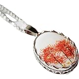 [Sumire] ネックレス 淡水シェル 赤い彼岸花と金沢箔のペンダント ネックレス 秋 24k