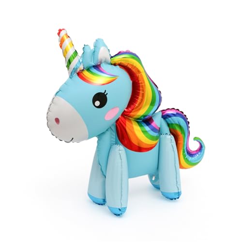 Aufblasbares Einhorn Luftballon, Blau mit Regenbogenmähne, Folienballon Einhorn, Stehend Einhorn Deko, Kindergeburtstag Partydekoration für Kindergeburtstag Aufblasbares Einhorn Luftballon, Blau mit Regenbogenmähne, Folienballon Einhorn, Stehend Einhorn Deko, Kindergeburtstag Partydekoration für Kindergeburtstag