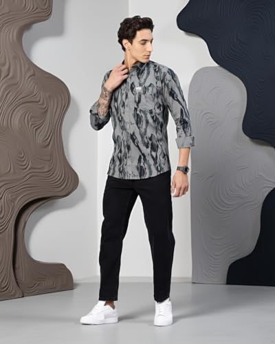 Image of Majestic Man Stylish Abstract Print Casual Shirt - Pure Cotton| Full Sleeve | Trendy & Comfortable