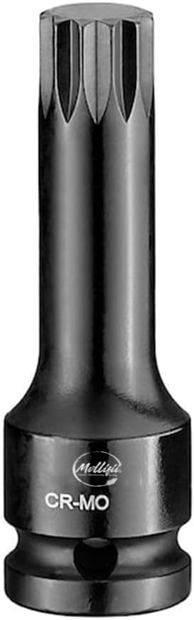 M17 Triple Square 1/2 Inch Drive 3.1 Inch Long DIN Chrome Molybdenum Spline Impact Bit Socket, Mfr: 923817-A