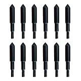 DEEPOWER Archery Field Points 17/64 Inch, 125 gr, 12/Pack Screw-in Arrow Tips for Target Practice