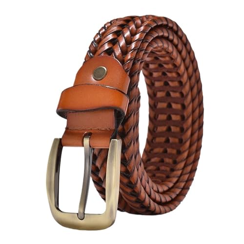 Men Leather Braided Belts Webbing Hand Vintage Belts For Men Gold Pin Buckle Casual For Jeans Strap2