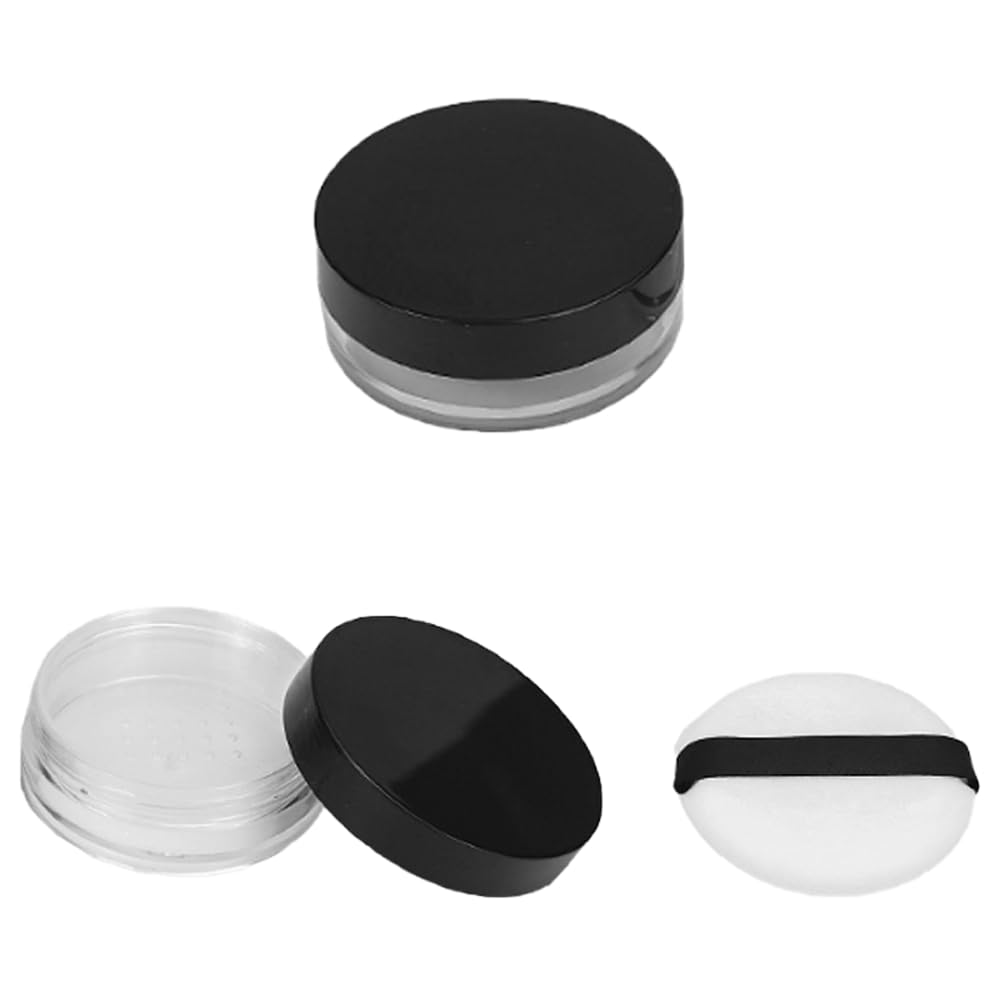 Amazon.co.jp: パウダー容器 ミニ小さめ 中栓付き パフ付き 10g 携帯用