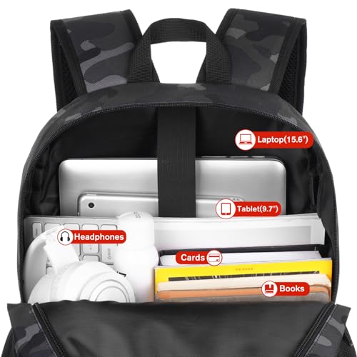 YAMTION School Backpack,Classic Bookbag Men and Teen Boy Schoolbag with USB Charging Port for High School College Office Work Travel by YAMTION - Image 4