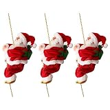 KieTeiiK Juguete, 3 piezas cuerda de escalada Papá Noel para muñeca juguete musical figura lindo juguete eléctrico decoración de Navidad hermoso escritorio Ornam