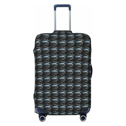 Housse pour valise extensible lavable XL noire anti-rayure motif tête de mort