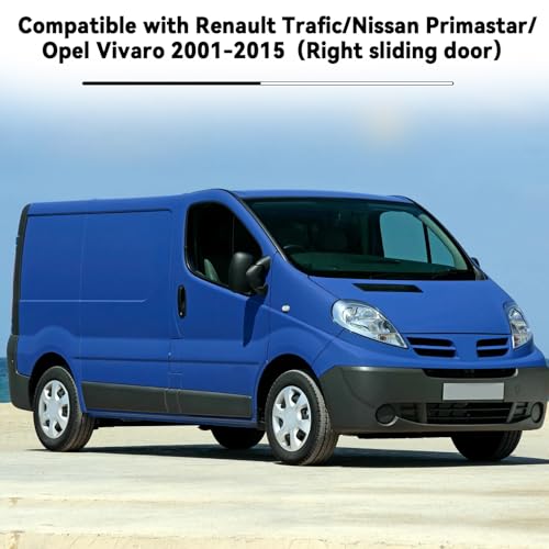 JinsenTGG Rechte Schiebetür Seitentürrollen Ersatz für Renault Trafic/Nissan Primastar 2001–2015, Ersatz für Opel Vivaro 2001–2015 Seitentürrollensatz – Schiebetürrollenführung Obere Mitte untere Tür