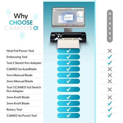 Silhouette America Cameo 5 (α) - Smart Cutting Machine for Print & Cut - Quiet Operation with AutoBlade, Studio Software, Cutting Mat- Matte Black (Deluxe Bundle) by Silhouette America - Image 2