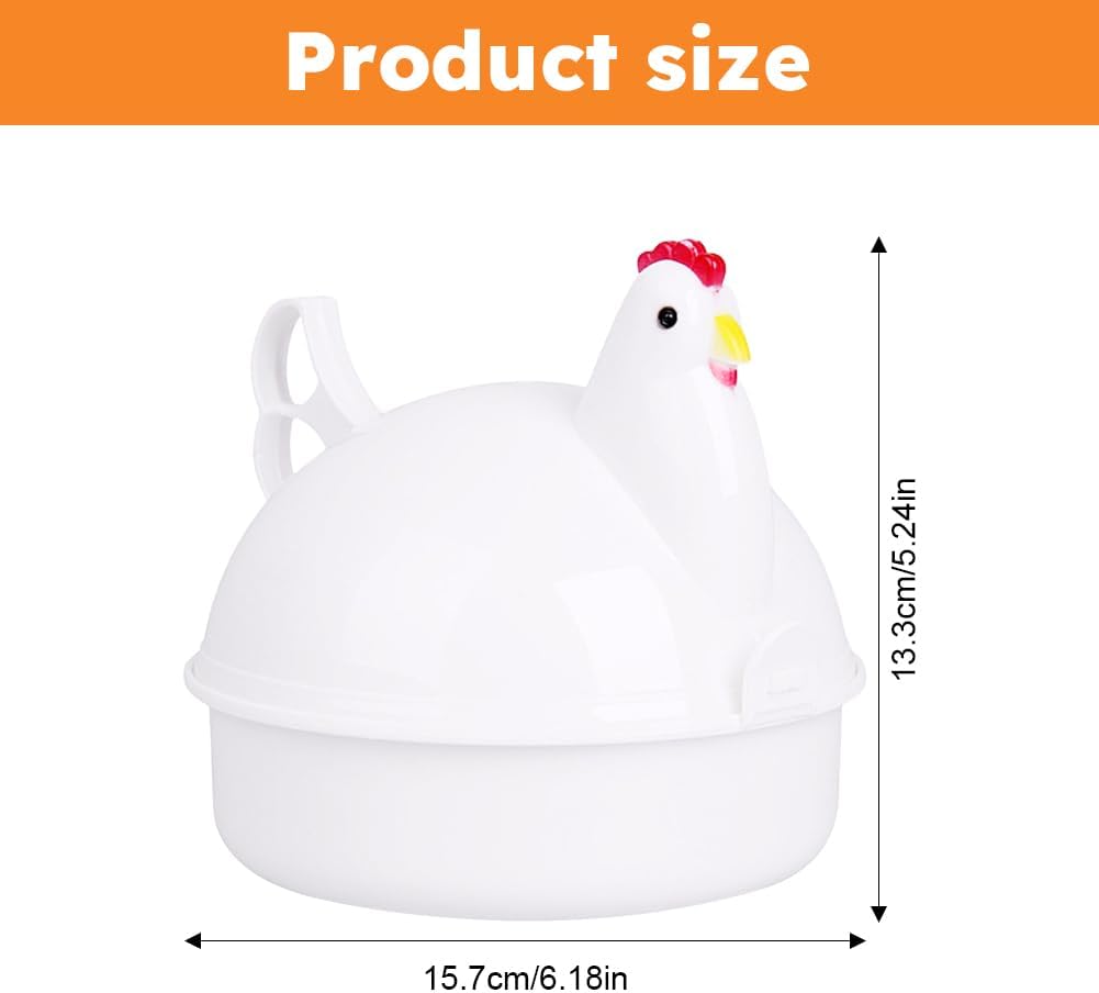 Chicken Shaped Microwave Egg Boiler, Microwave Eggs Poacher, Cooker Boiler Steamer Gadgets for Hard Boiled Egg, Poacher Boiler Cooker for Home Kitchen Restaurants