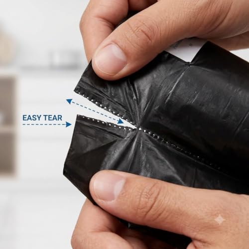 Image of HomeEdge Black Garbage Bags Medium Size (19 x 21 Inches) - Pack of 3 Rolls (90 Bags) | Thick Leakproof Trash Bags for Home, Kitchen, and Office Waste Management