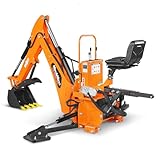 MechMaxx 9' Tractor Backhoe Attachment with Mechanical Thumb, 15' Bucket, ISO/SAE Switchable Controls...