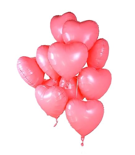 6 Stück Folienballon "ROSA HERZ" im Herz-Design (43cm) / Luftballon / Heliumballon / Hochzeit / Geburtstag / Verlobung Cover