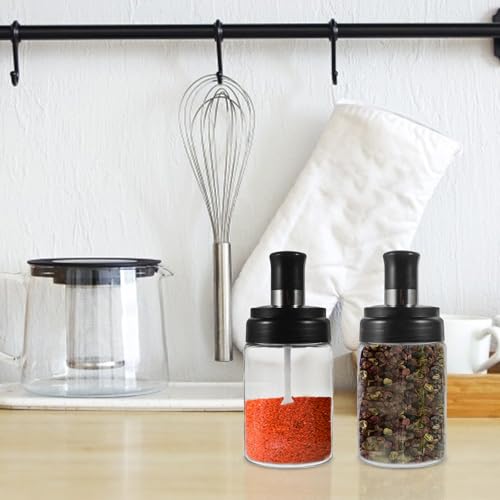 Frascos de vidrio templado de 250ml con cuchara para conservar condimentos 7