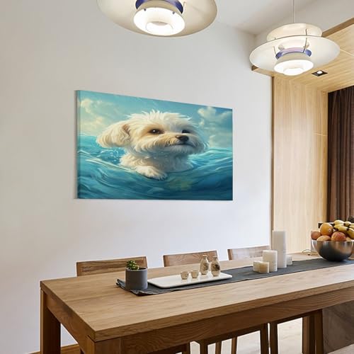 Tableau Bichon Frisé de décoration murale en impression haute définition