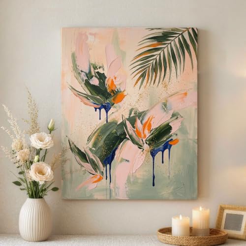 Lienzo floral tropical de 16 x 20'' para renovar y dar vida a las paredes vacías del hogar